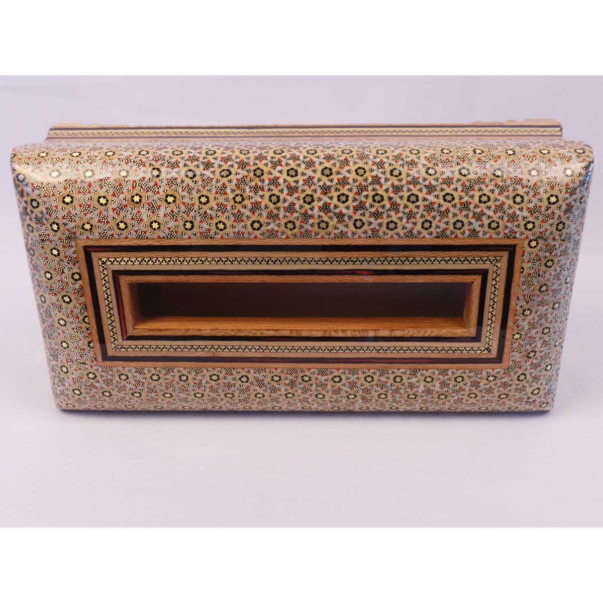 Khatam on Wood Tissue Box - HKH3013-Persian Handicrafts