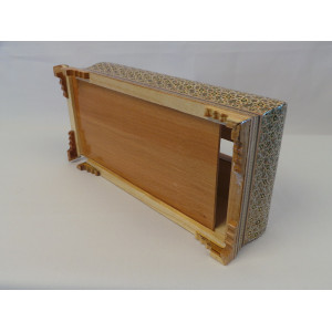 Khatam on Wood Tissue Box - HKH3013-Persian Handicrafts