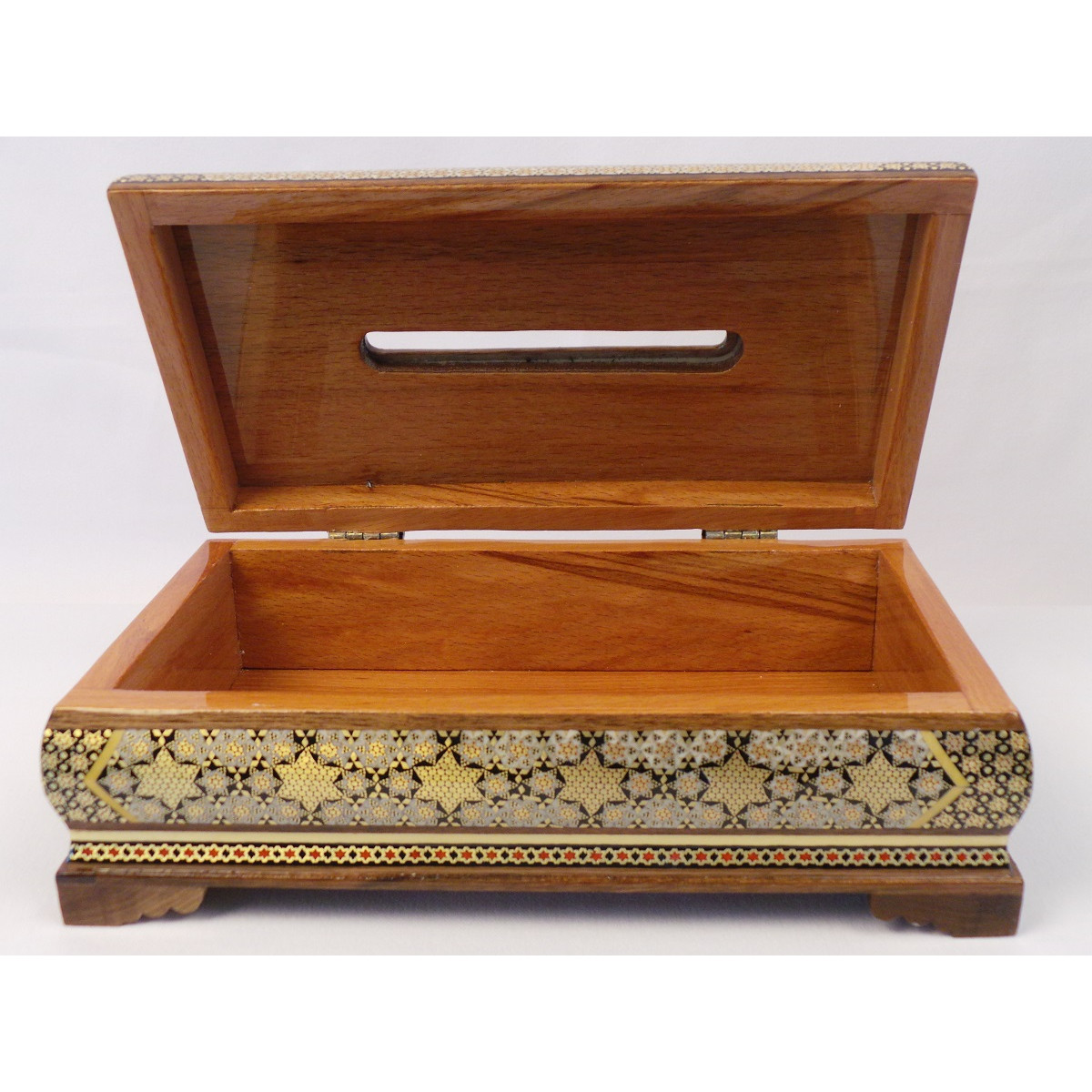 Khatam on Wood Tissue Box - HKH3014-Persian Handicrafts