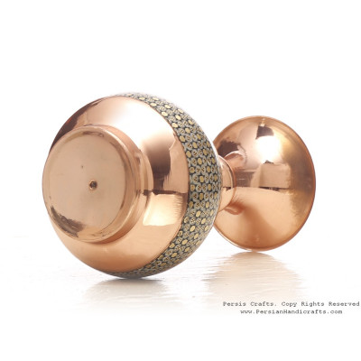 Partial Khatam on Copper Flower Vase - HKH3606