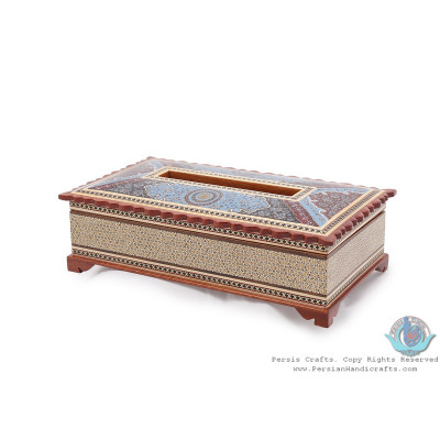 Privileged Tazhib Minature on Khatam Marquetry Tissue Box - HKH3902