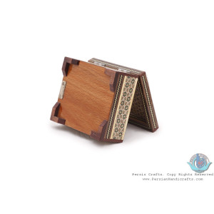 Khatam Marquetry with Flower & Bird Miniature on Jewelry Box - HKH3910-Persian Handicrafts