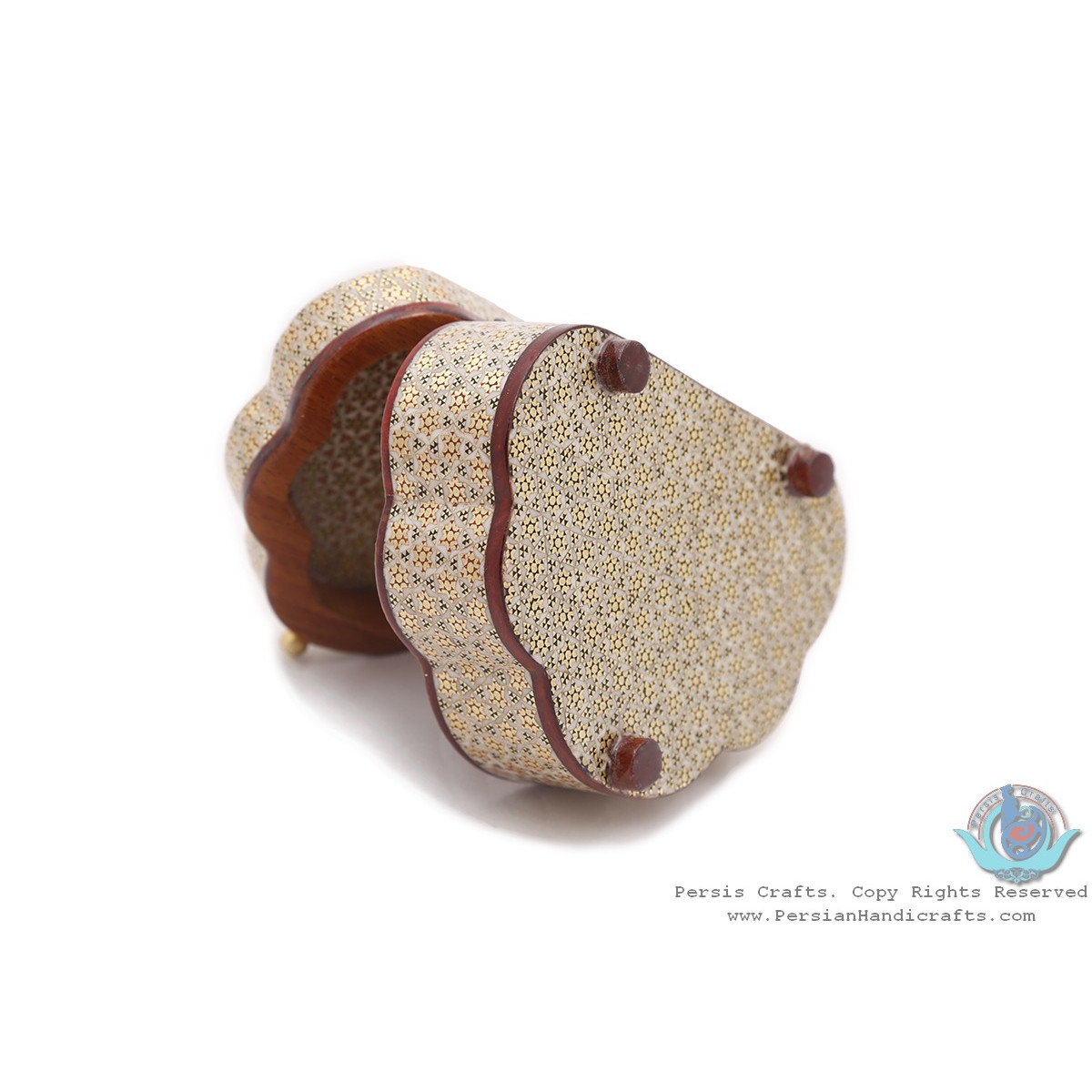Pearl Shape Privileged Khatam Marquetry on Jewellery Box - HKH3912-Persian Handicrafts