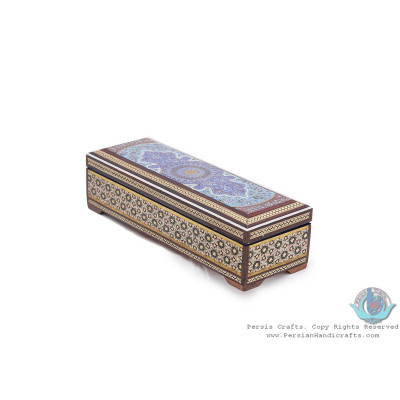 Khatam Marquetry with Tazhib Painting on Watch/Pen Box - HKH3913