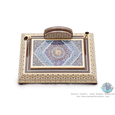Privileged Khatam Marquetry Pen Holder with Tazhib Miniature - HKH3918