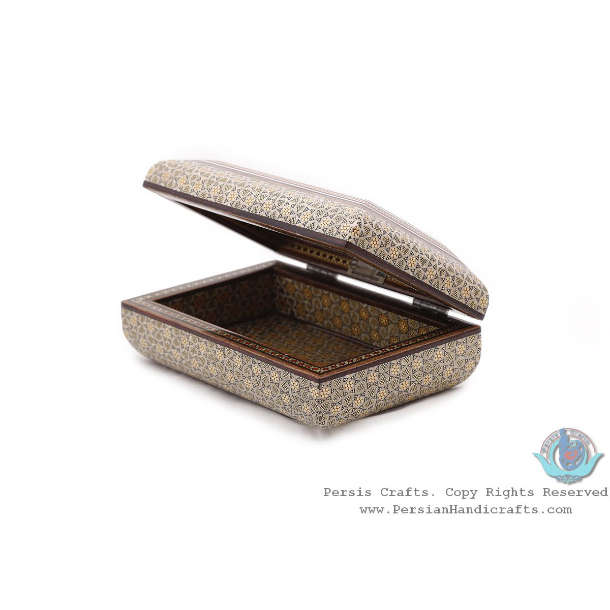 Privileged Jewelry Khatam Box w Flower Bird Miniature - HKH4000-Persian Handicrafts