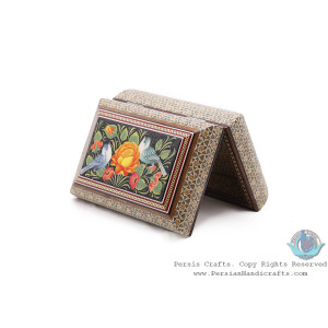 Privileged Jewelry Khatam Box w Flower Bird Miniature - HKH4000-Persian Handicrafts