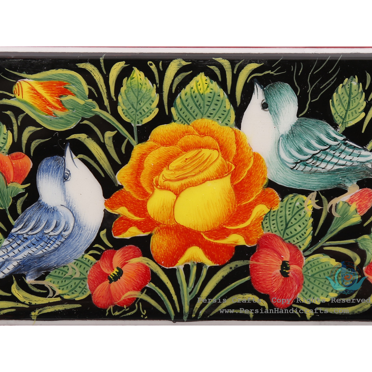 Privileged Jewelry Khatam Box w Flower Bird Miniature - HKH4000-Persian Handicrafts