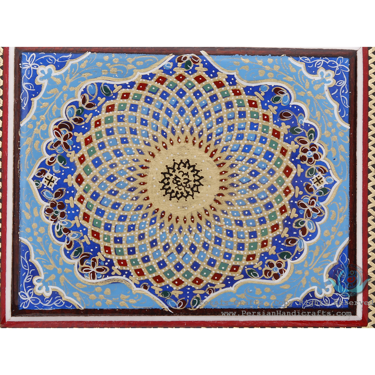 Privileged Jewelry Khatam Box w Tazhib Miniature - HKH4001-Persian Handicrafts