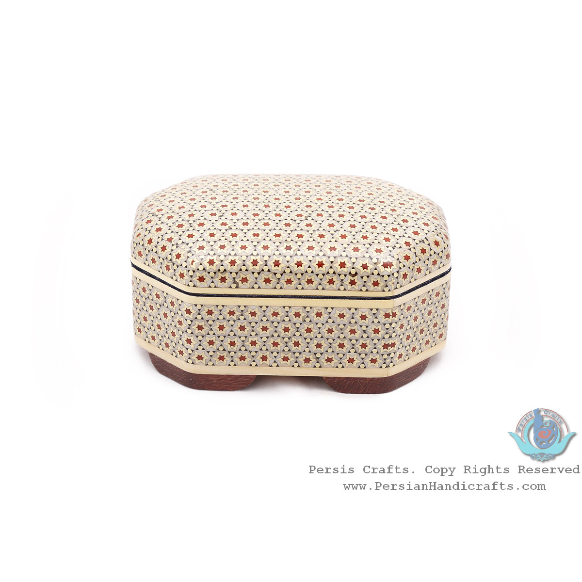 Classy Jewelry Khatam Box w Suede Interior - HKH4002-Persian Handicrafts
