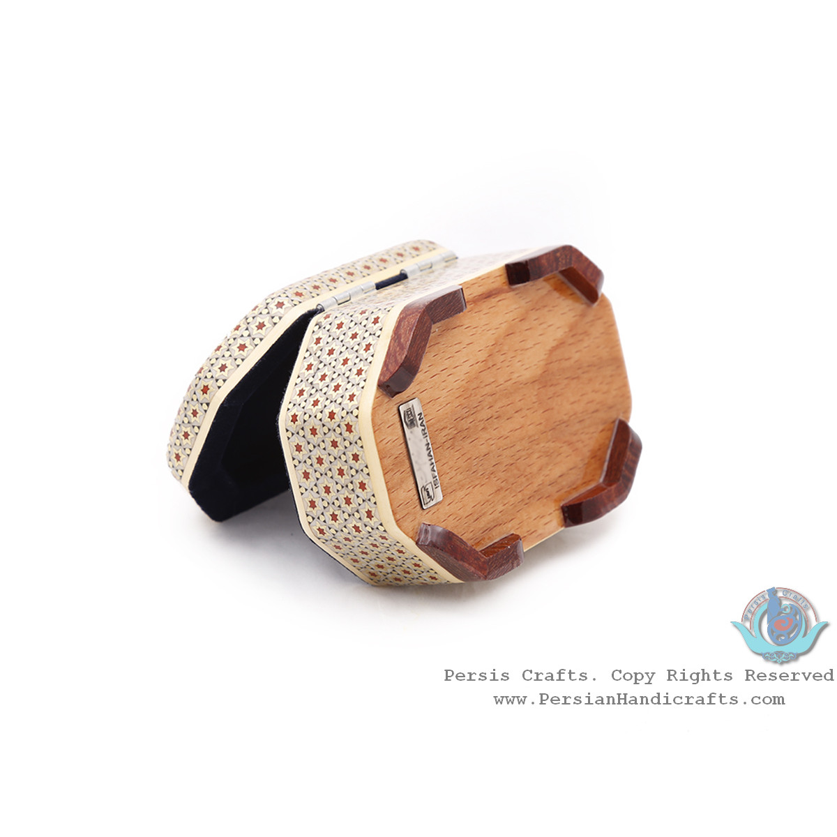 Classy Jewelry Khatam Box w Suede Interior - HKH4002-Persian Handicrafts