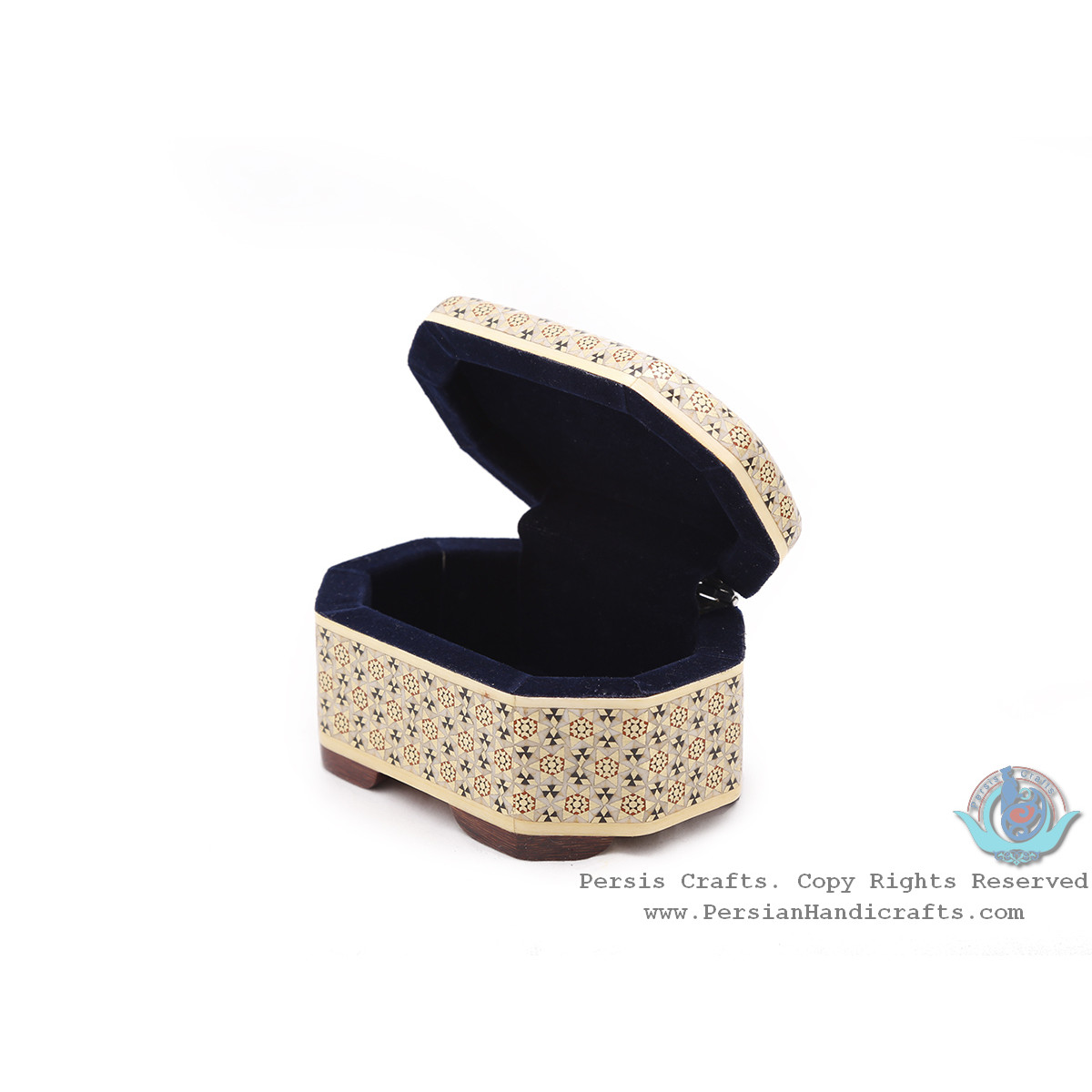 Classy Jewelry Khatam Box w Suede Interior - HKH4003-Persian Handicrafts