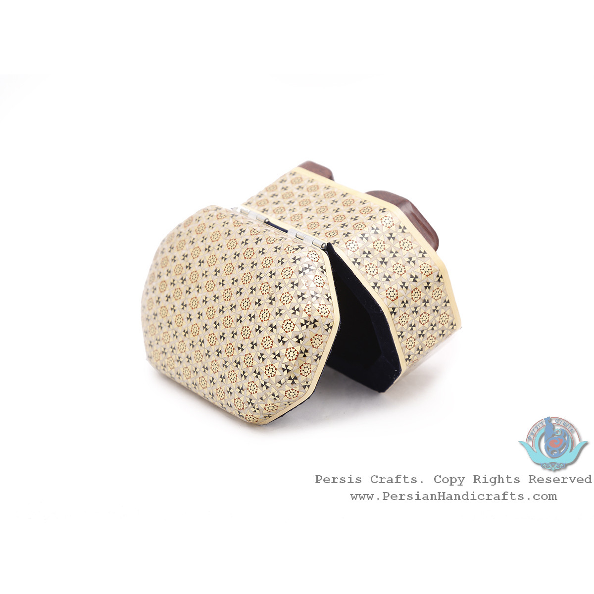 Classy Jewelry Khatam Box w Suede Interior - HKH4003-Persian Handicrafts