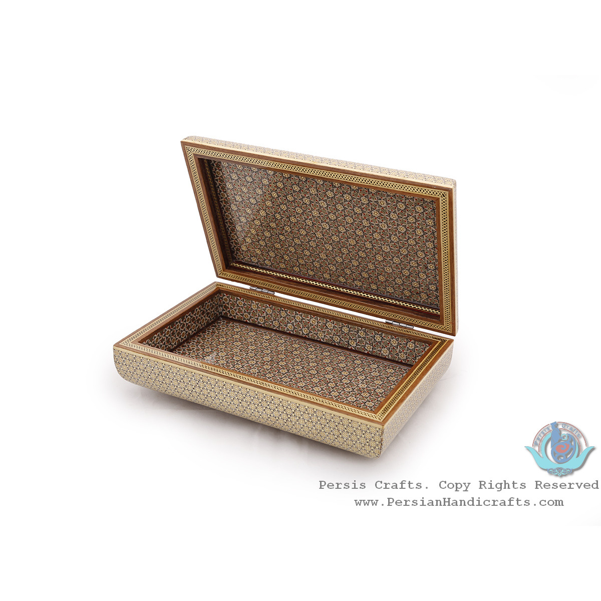 Privileged Jewelry Khatam Box w Tazhib Miniature - HKH4008-Persian Handicrafts