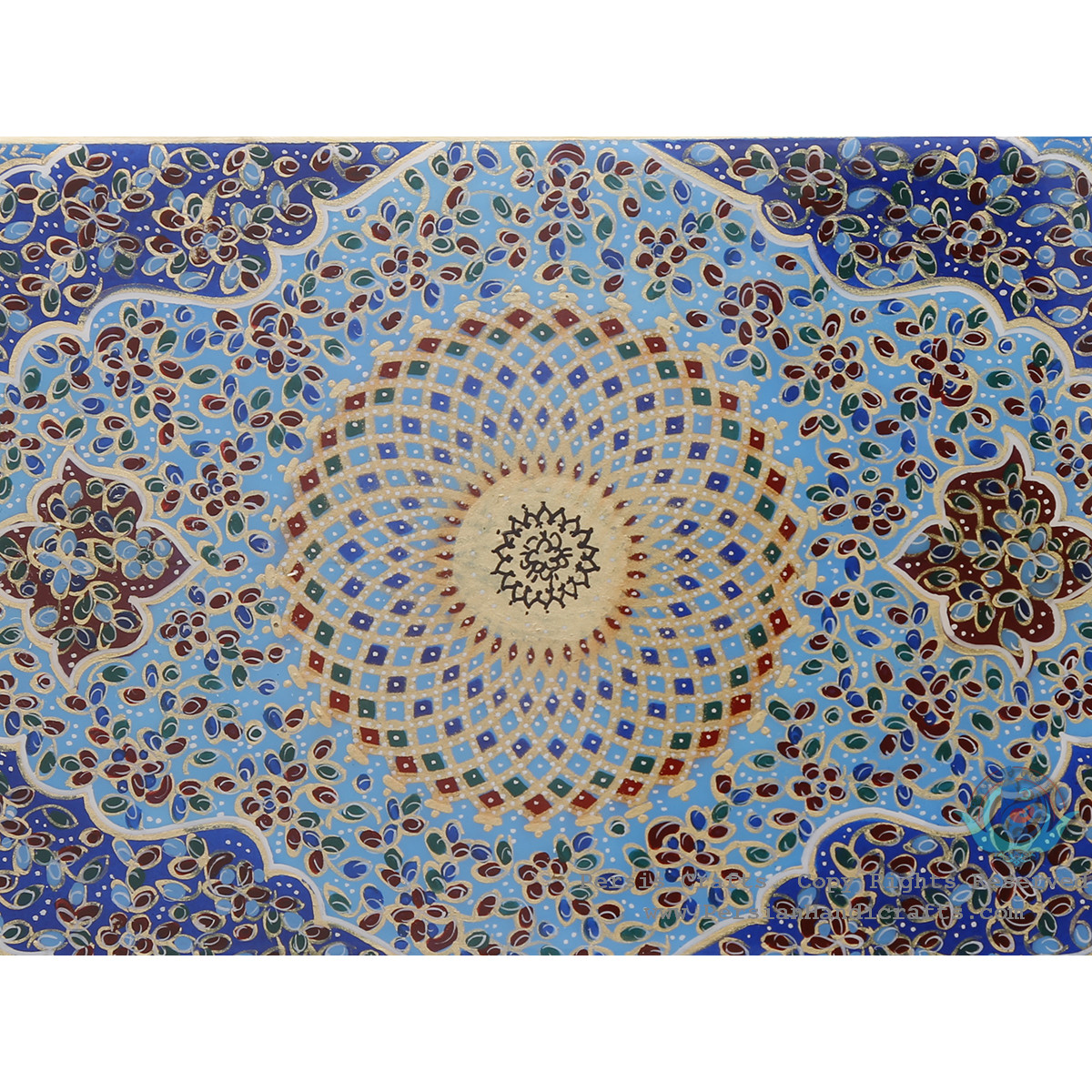 Privileged Jewelry Khatam Box w Tazhib Miniature - HKH4008-Persian Handicrafts
