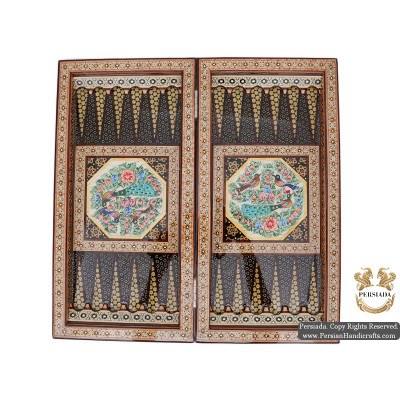 Backgammon & Chess Set | Miniature Khatam Marquetry | HKH5104