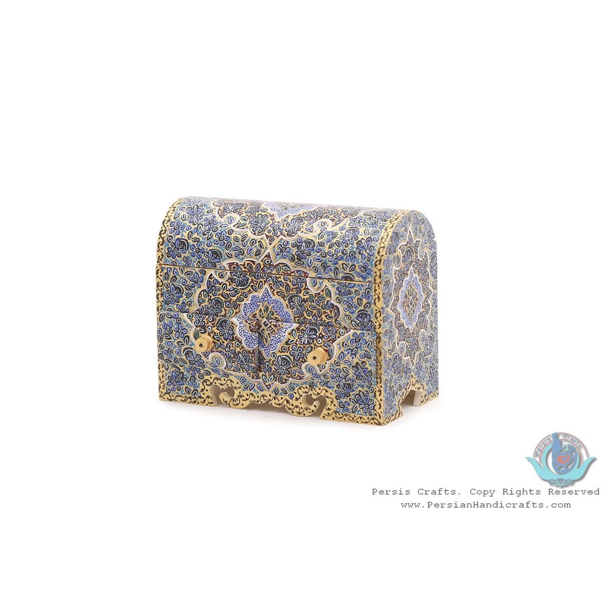 Tazhib Miniature Jewelry Box with 4 Storages - HM3901-Persian Handicrafts