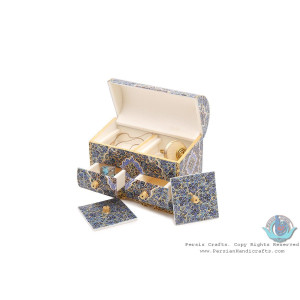 Tazhib Miniature Jewelry Box with 4 Storages - HM3901-Persian Handicrafts