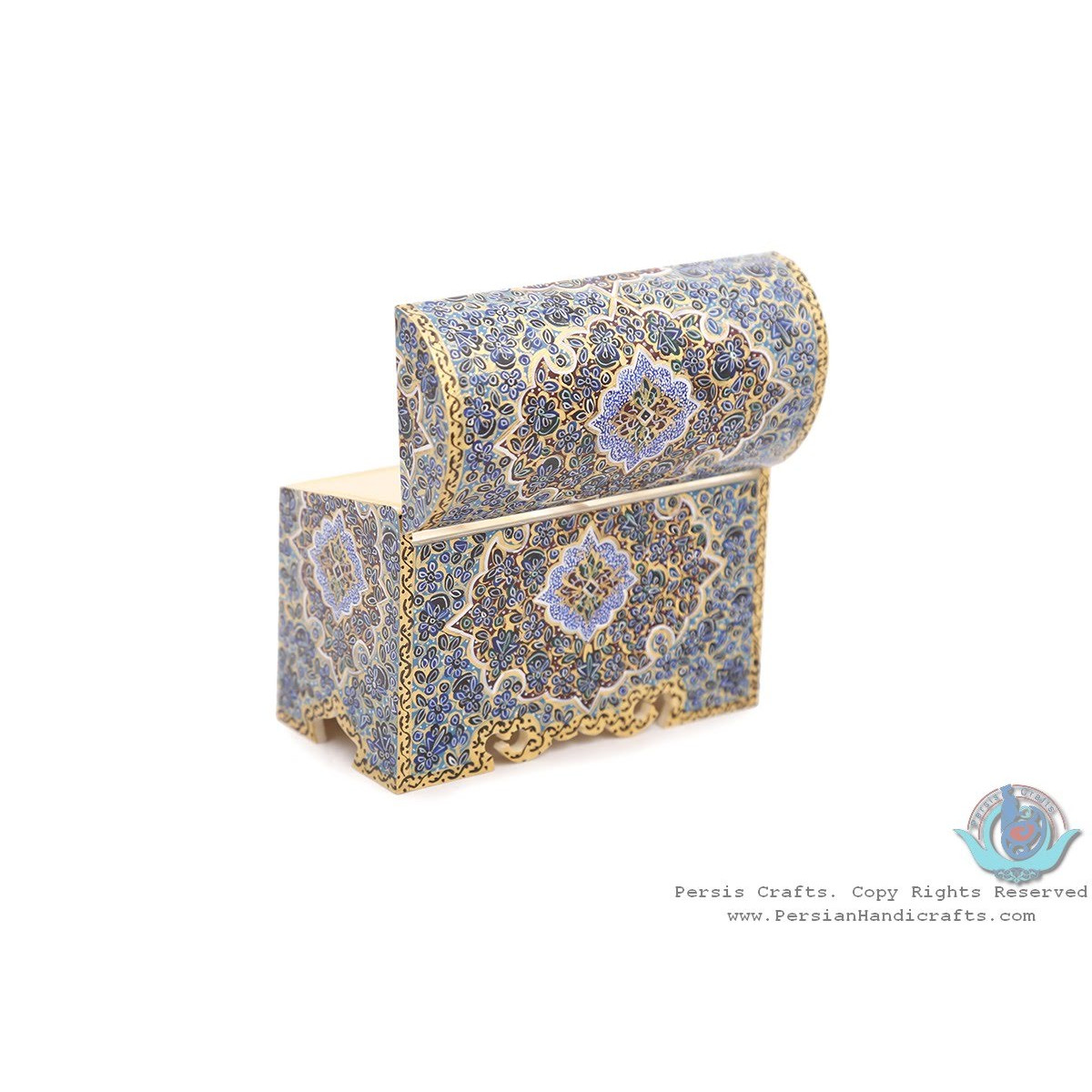 Tazhib Miniature Jewelry Box with 4 Storages - HM3901-Persian Handicrafts