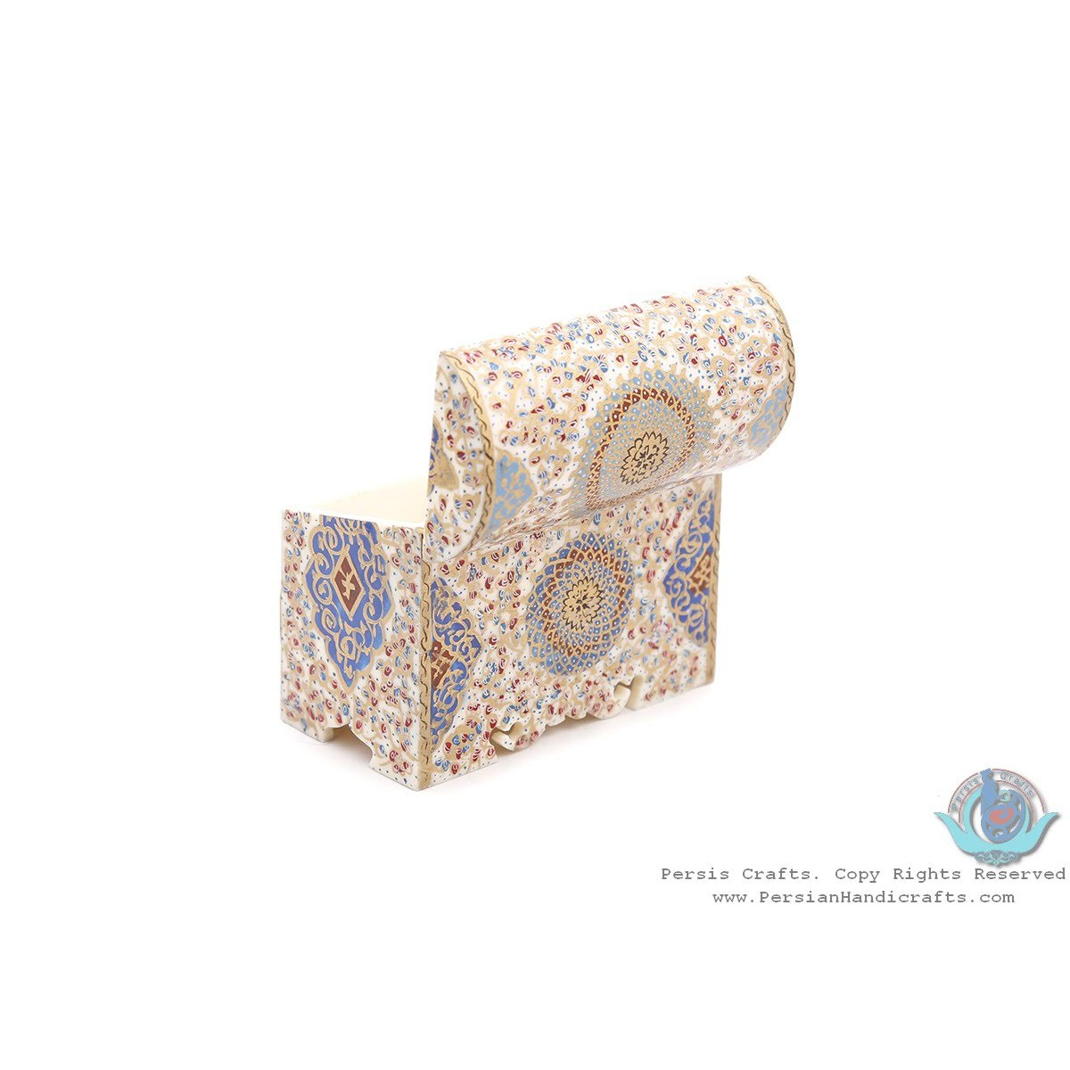 Tazhib Miniature Jewelry Box with 4 Storages - HM3902-Persian Handicrafts