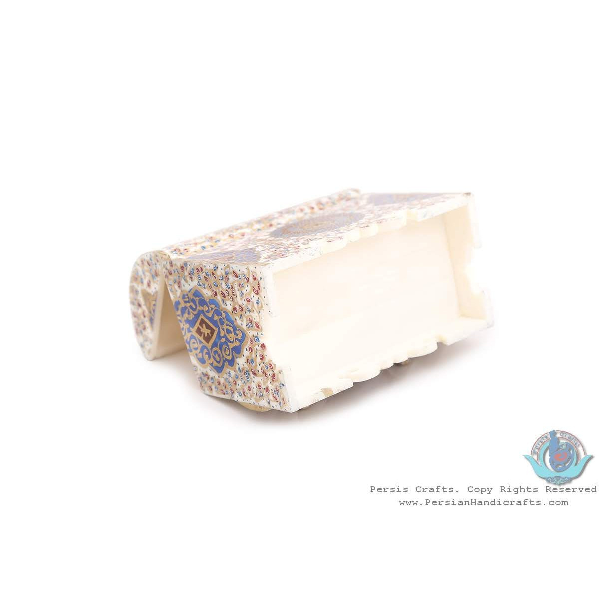 Tazhib Miniature Jewelry Box with 4 Storages - HM3902-Persian Handicrafts