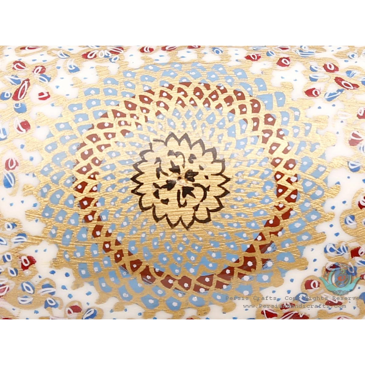 Tazhib Miniature Jewelry Box with 4 Storages - HM3902-Persian Handicrafts