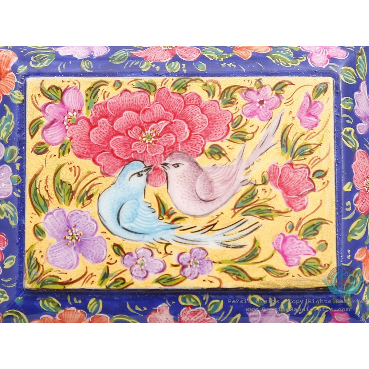 Privileged Flower & Bird Miniature Jewelry Box - HM3903-Persian Handicrafts