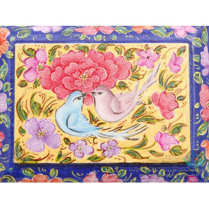 Privileged Flower & Bird Miniature Jewelry Box - HM3903-Persian Handicrafts