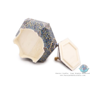 Miniatur Tazhib Design Dome Shape Jewelry Box	- HM3904-Persian Handicrafts