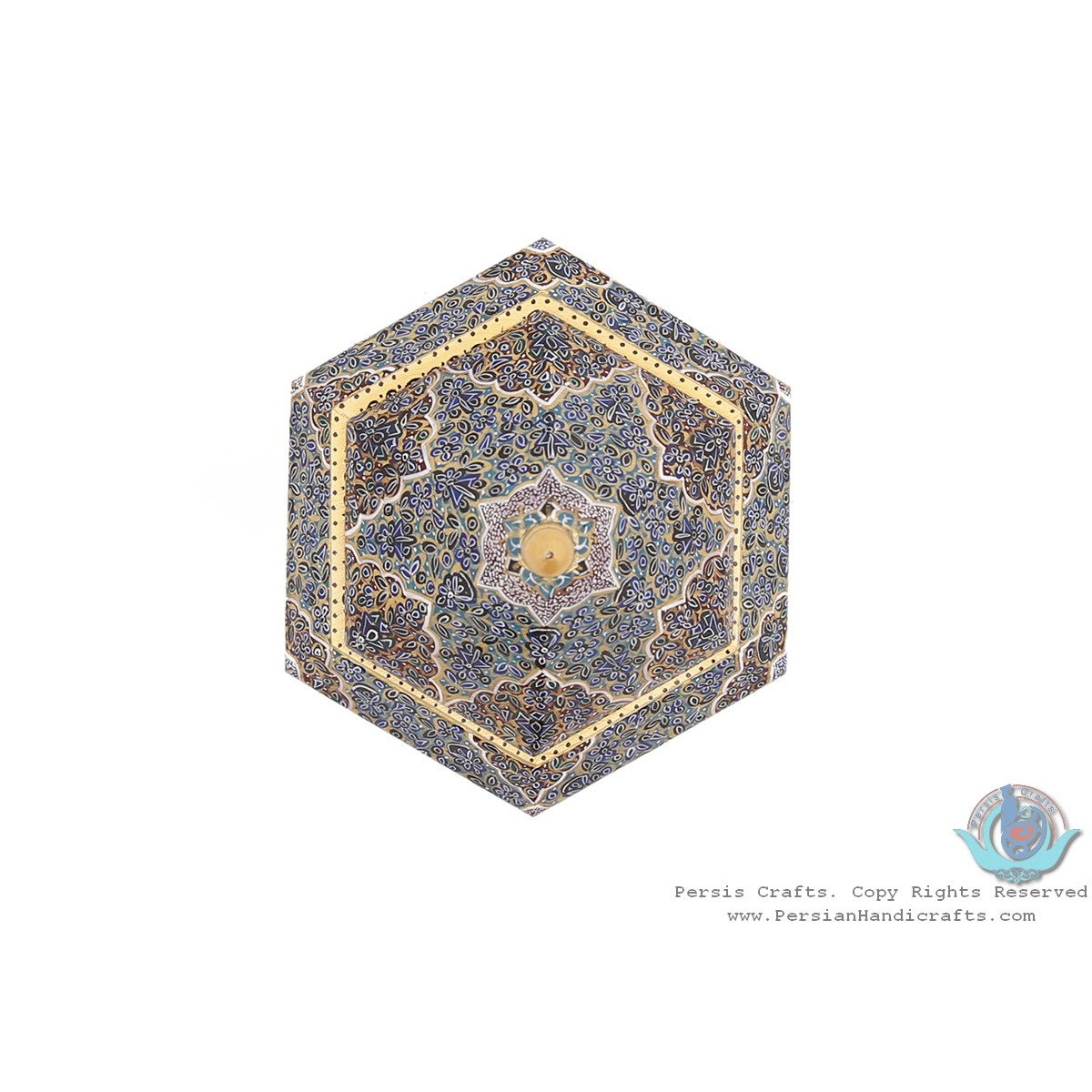 Miniatur Tazhib Design Dome Shape Jewelry Box	- HM3904-Persian Handicrafts