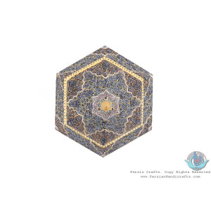 Miniatur Tazhib Design Dome Shape Jewelry Box	- HM3904-Persian Handicrafts