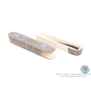 Classy Tazhib Miniature Pen Holder with Sliding Lid - HM3905-Persian Handicrafts