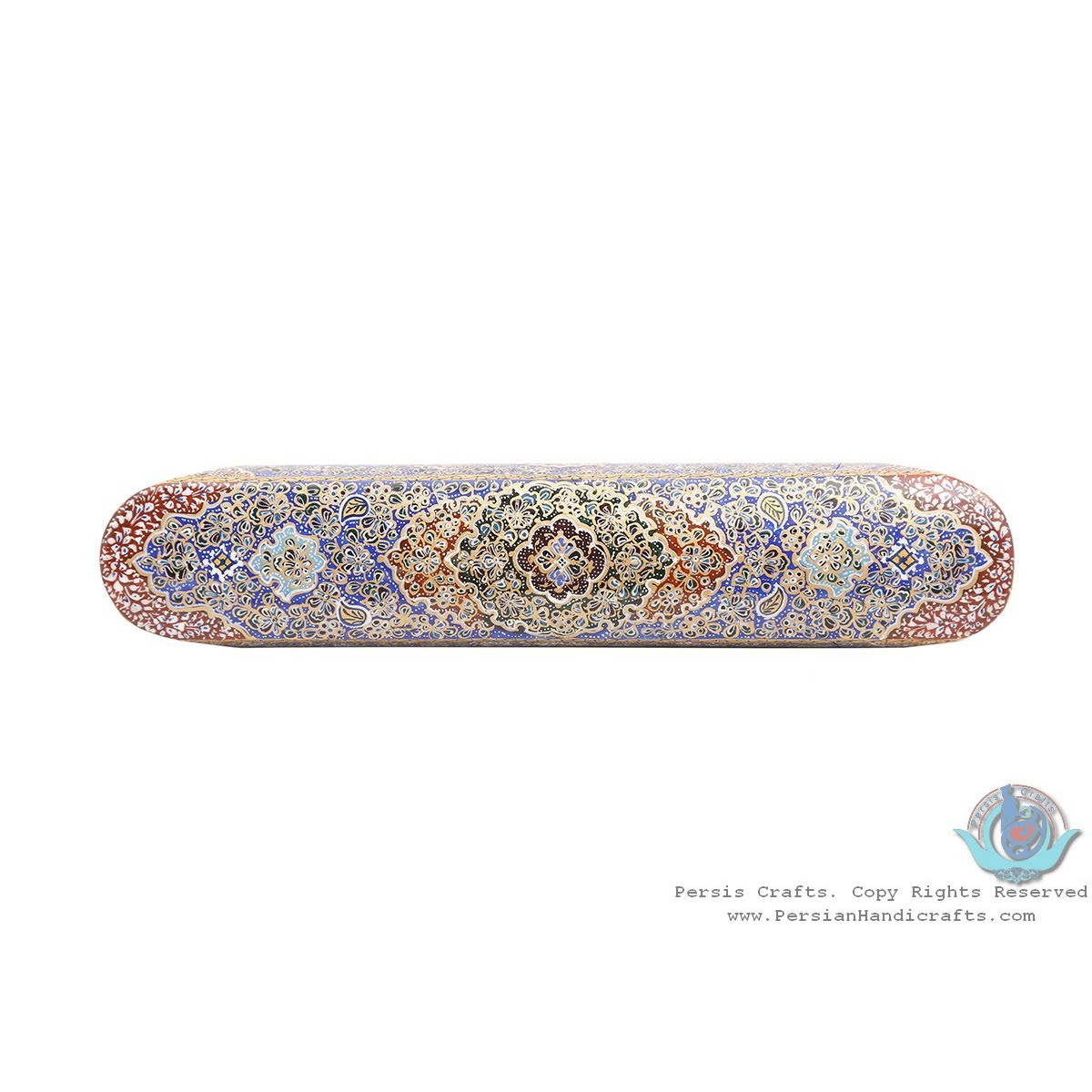 Classy Tazhib Miniature Pen Holder with Sliding Lid - HM3905-Persian Handicrafts