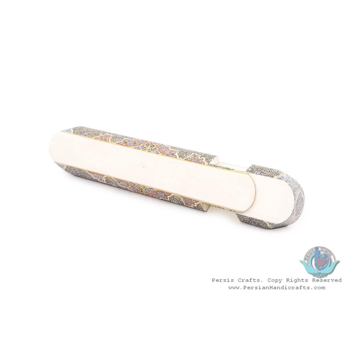 Privileged Tazhib Miniature Pen Holder with Sliding Lid - HM3906-Persian Handicrafts