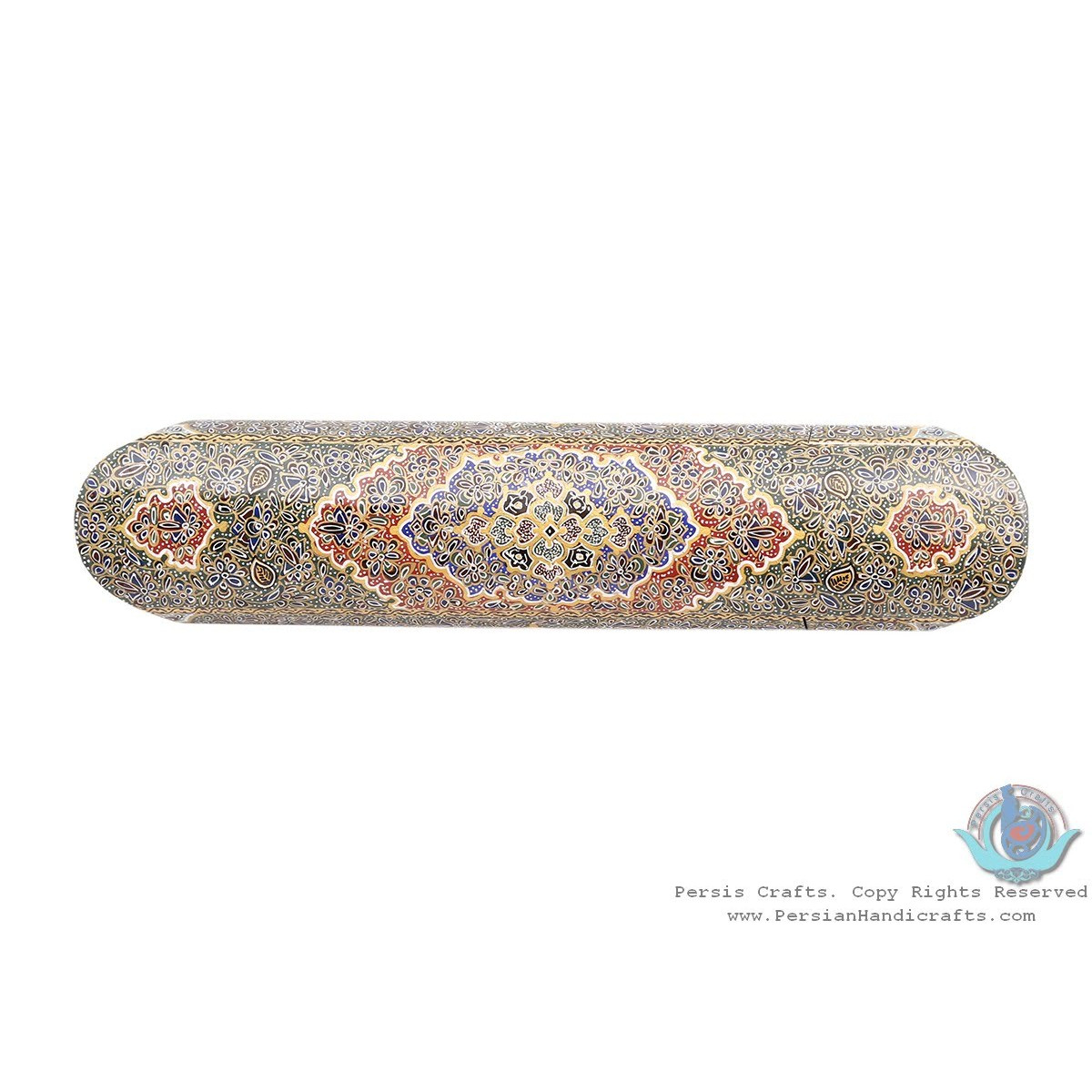 Privileged Tazhib Miniature Pen Holder with Sliding Lid - HM3906-Persian Handicrafts