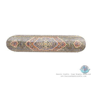 Privileged Tazhib Miniature Pen Holder with Sliding Lid - HM3906-Persian Handicrafts