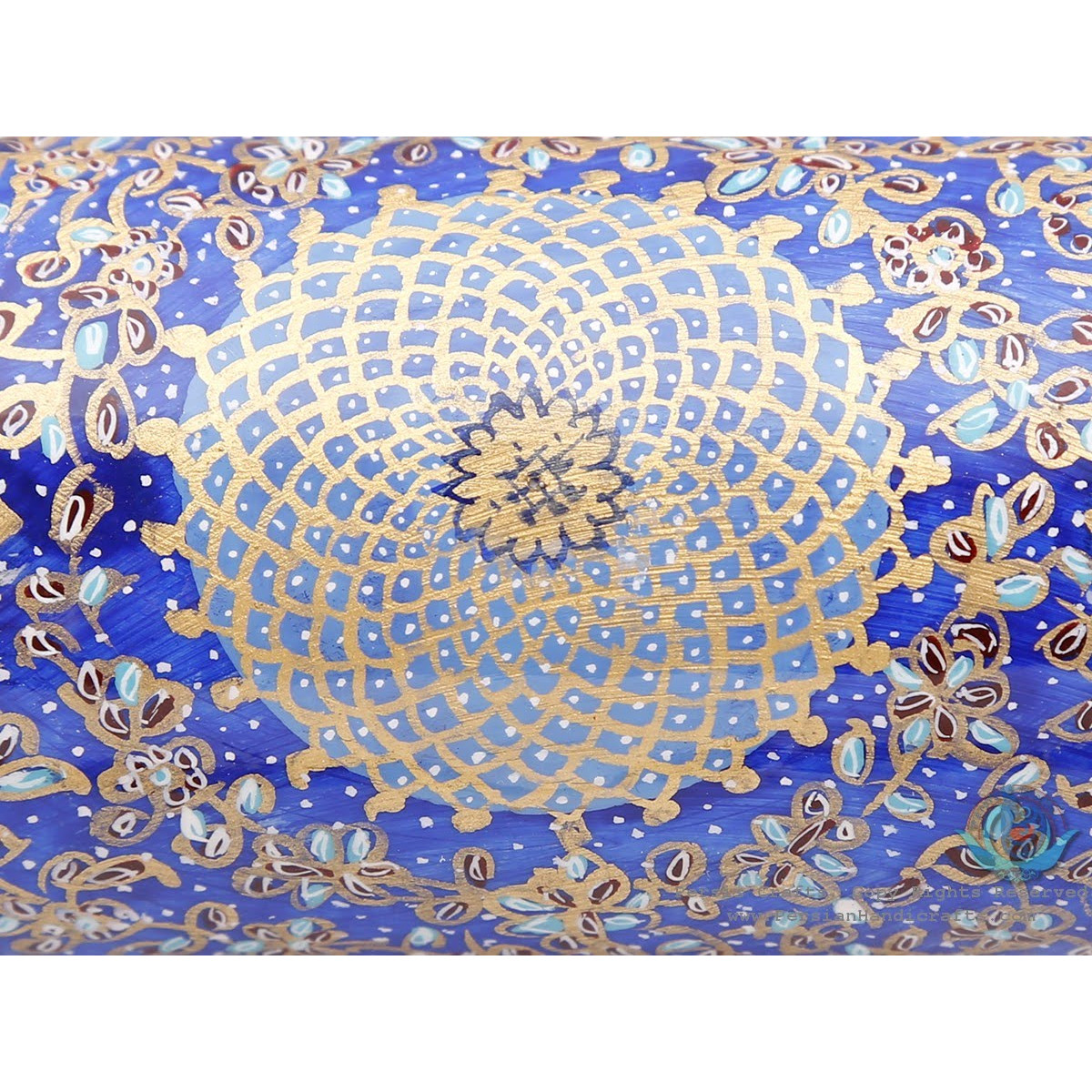 Sun & Tazhib Miniature Jewelry Box with Two Storages-HM3915-Persian Handicrafts