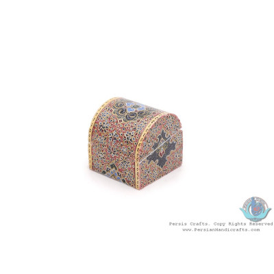 Privileged Tazhib Miniature Round Trunk Shape Jewelry Box - HM3918