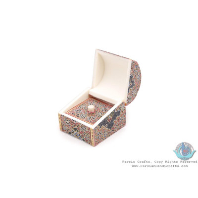 Privileged Tazhib Miniature Round Trunk Shape Jewelry Box - HM3918
