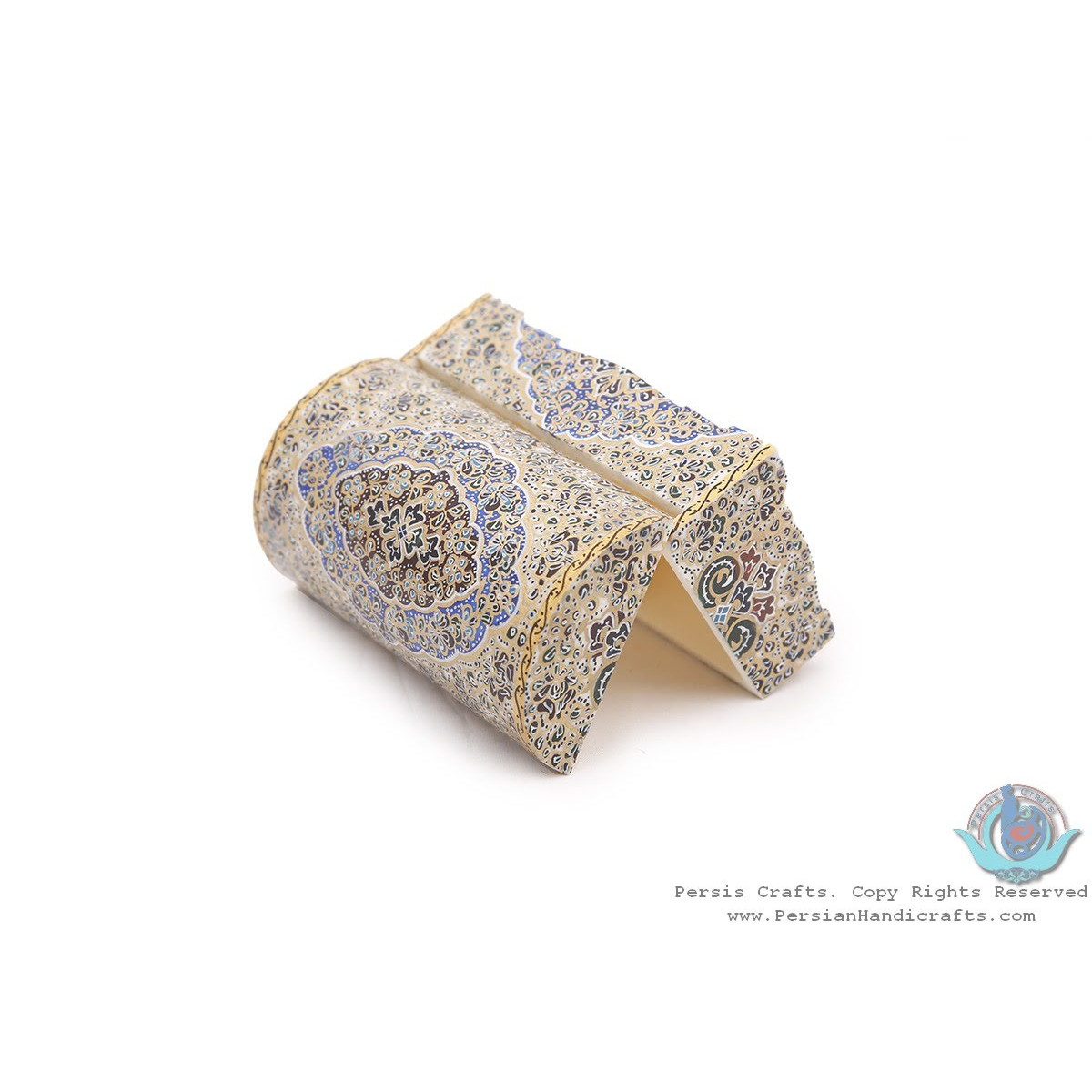 Tazhib Miniature Trunk Shape Jewelry Box with 2 Storages - HM3921-Persian Handicrafts
