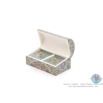 Tazhib Miniature Trunk Shape Jewelry Box with 2 Storages - HM3922