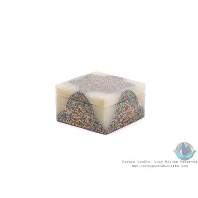 Tazhib Minature Painting on Marble Stone Jewelry Box - HM3929