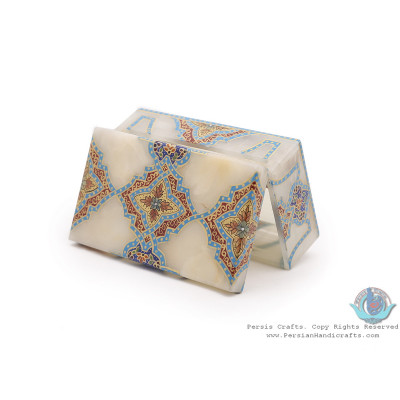 Tazhib Minature Painting on Marble Stone Jewelry Box - HM3930 Tazhib Minature Painting on Marble Stone Jewelry Box - HM3930