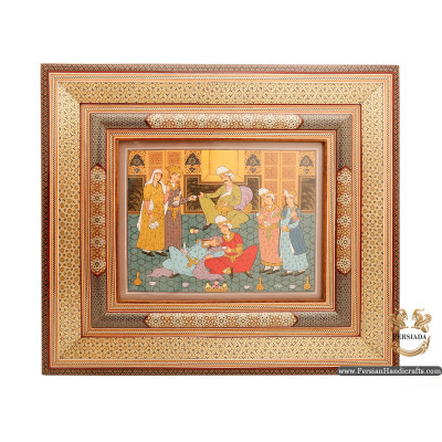 Decorative Painting Khatam Frame | Hand Painting Miniature | HM6101