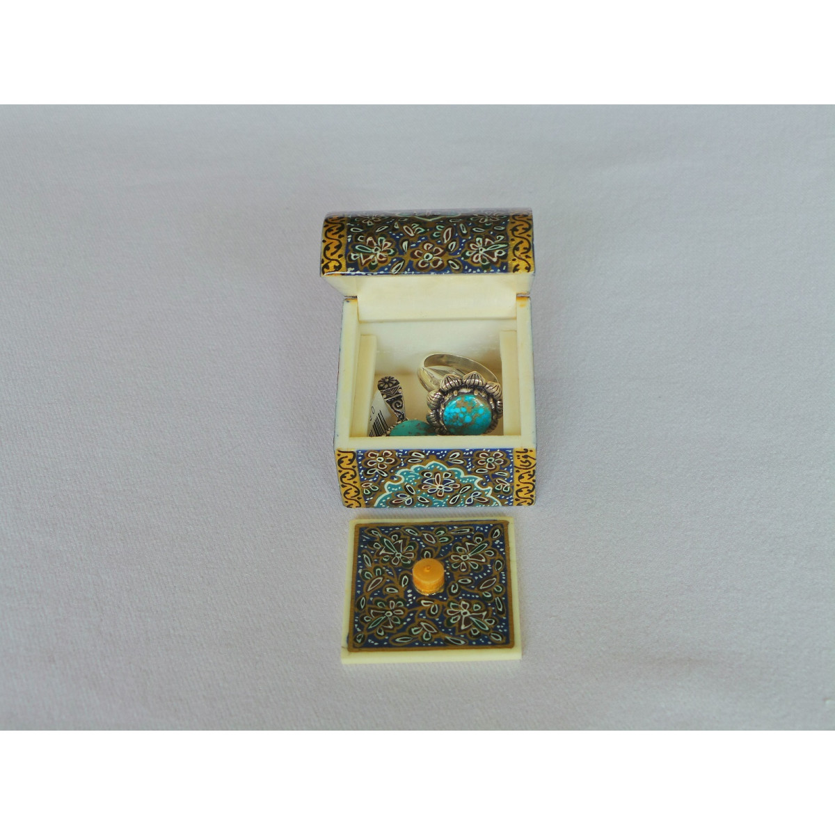 Miniature Hand Painted Jewelry Box - HM1006-Persian Handicrafts