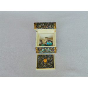 Miniature Hand Painted Jewelry Box - HM1006-Persian Handicrafts