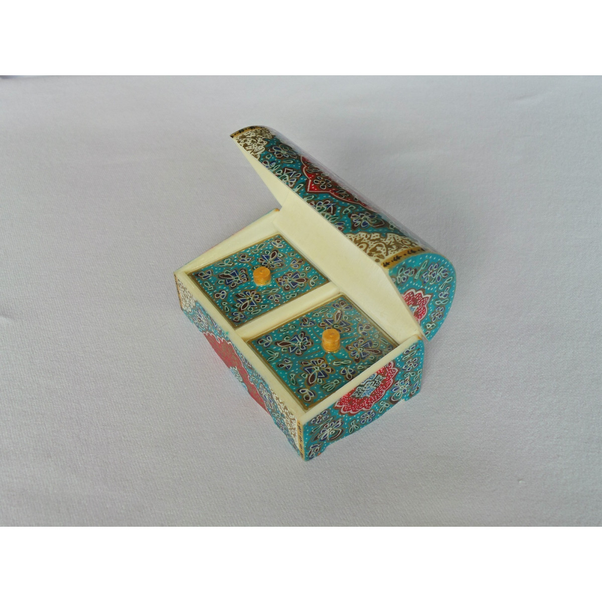 Miniature Hand Painted Jewelry Box - HM1008-Persian Handicrafts