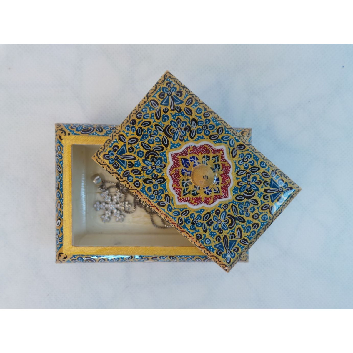 Miniature Hand Painted Jewelry Box - HM3001-Persian Handicrafts