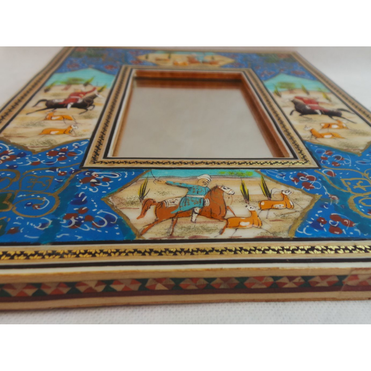 Khatam & Miniature on Framed Mirror - HM3002-Persian Handicrafts