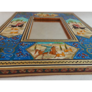 Khatam & Miniature on Framed Mirror - HM3002-Persian Handicrafts